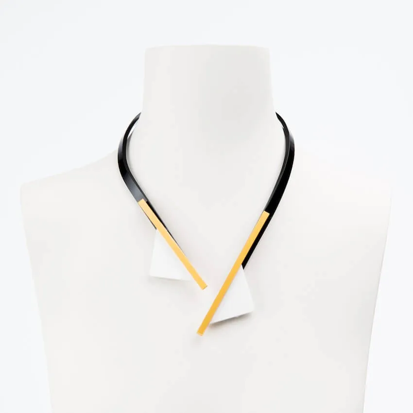 Chic Ad Hoc Collane collana girocollo nero bianco oro