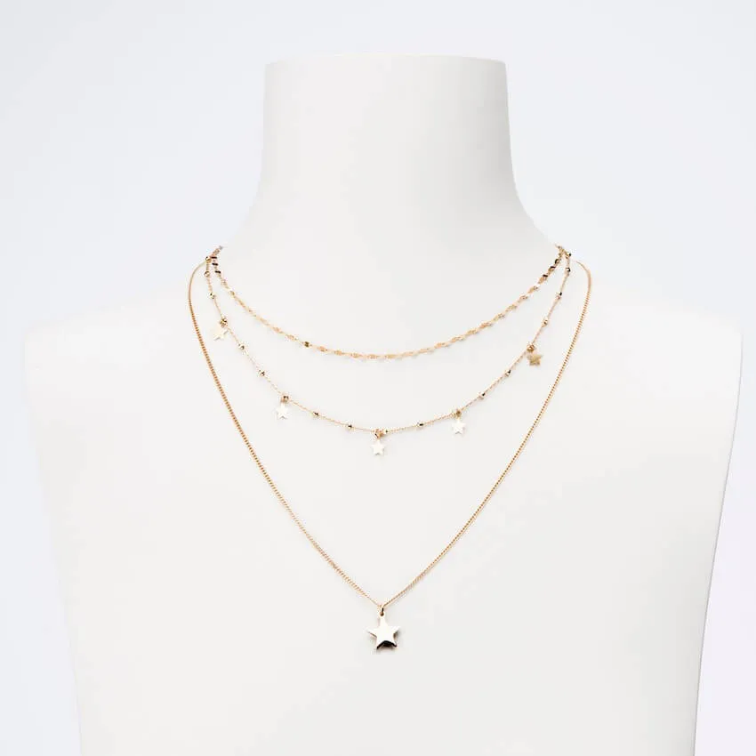 Chic Ad Hoc Collane collana girocollo ciondoli stelle oro