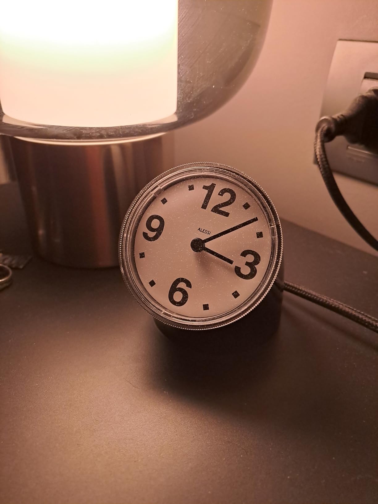 Alessi Cronotime 01 B orologio tavolo nero ABS
