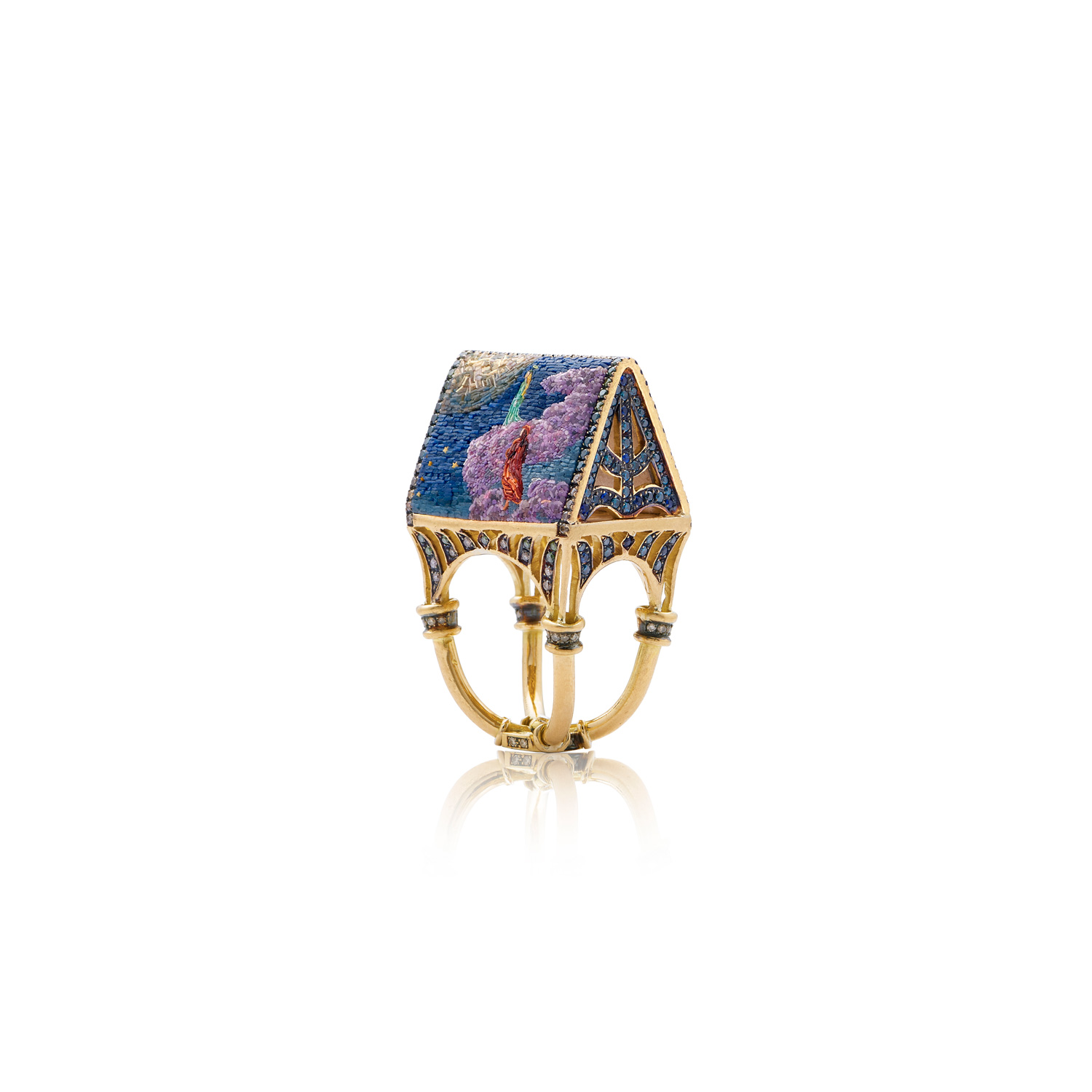 Le Sibille Scriptorium Anello oro diamanti zaffiri