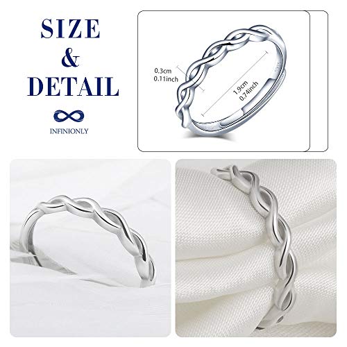 INFINIONLY Fashion Rings anello infinito argento 925 regolabile