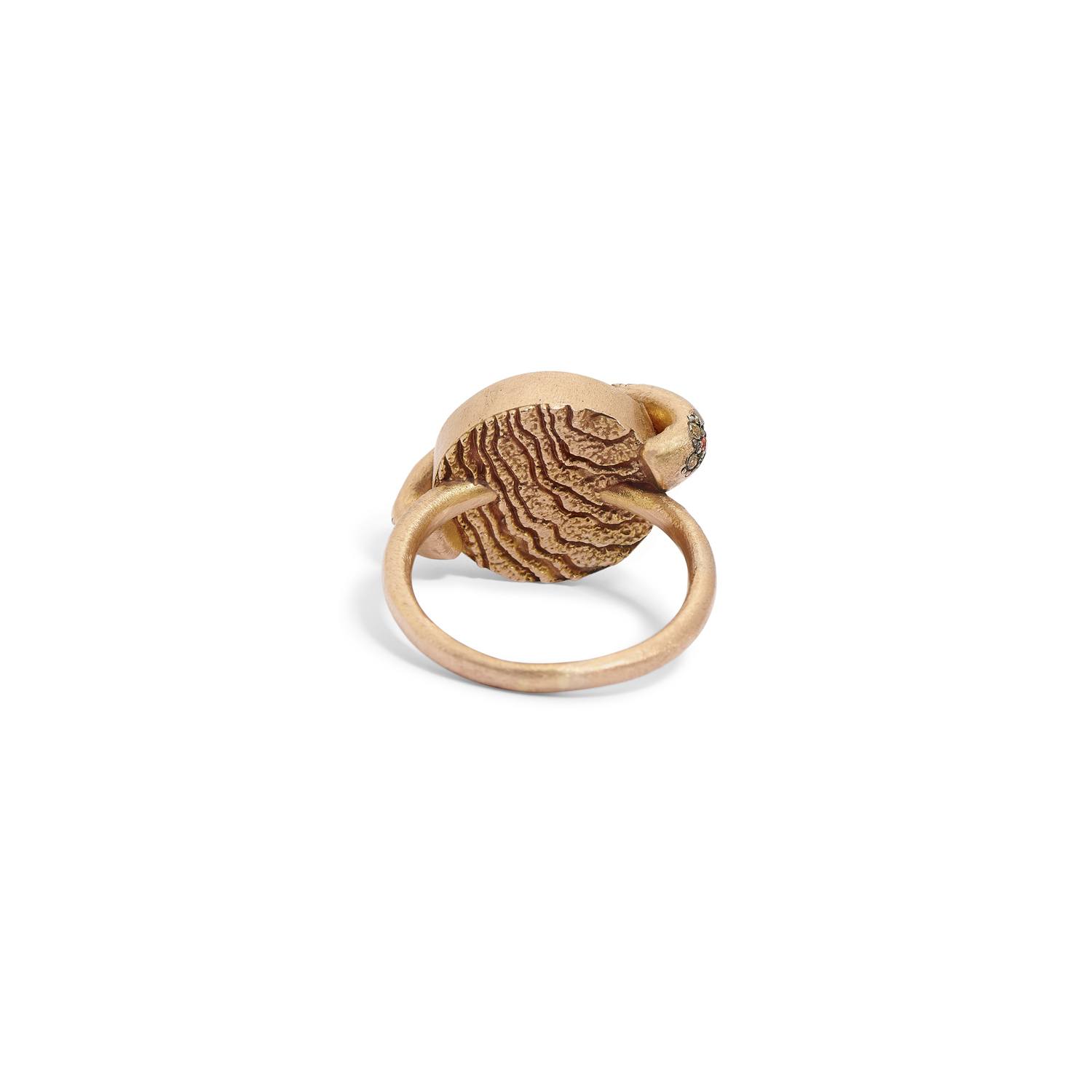 Le Sibille Saturno Ring anello oro rosa diamanti zaffiri