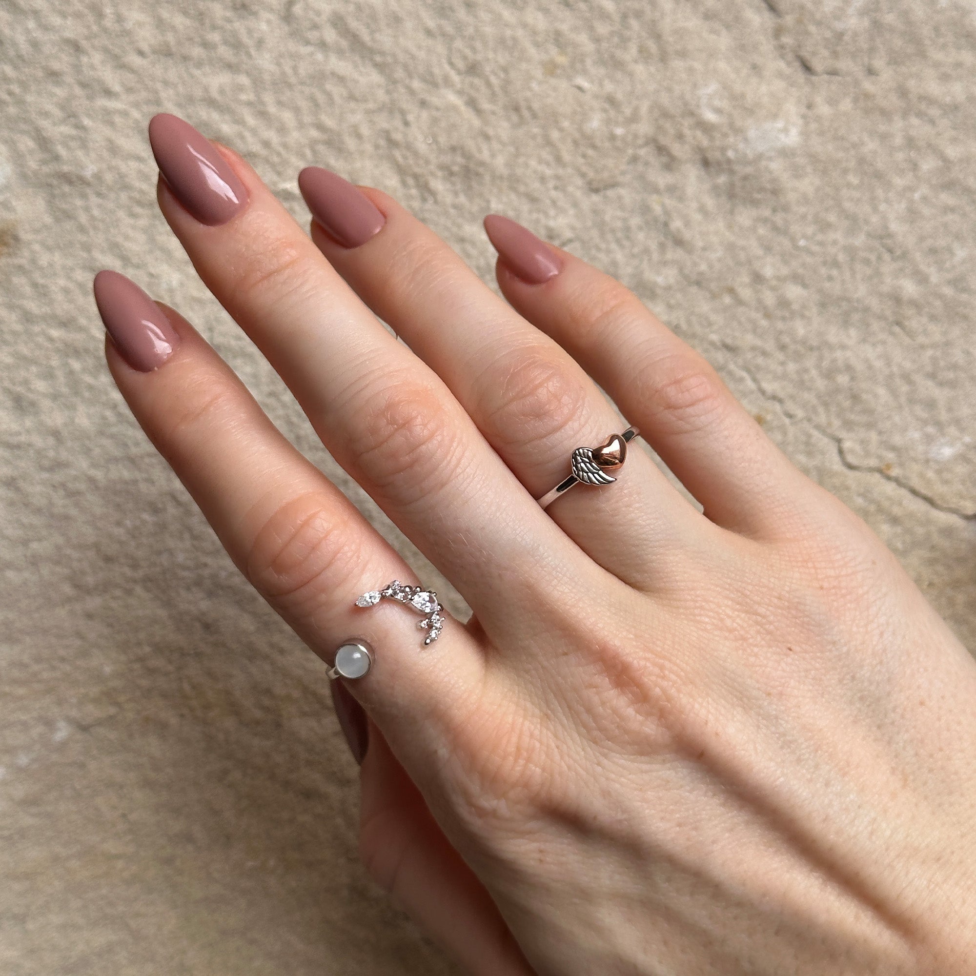 Engelsrufer Herzflügel anello argento bicolor