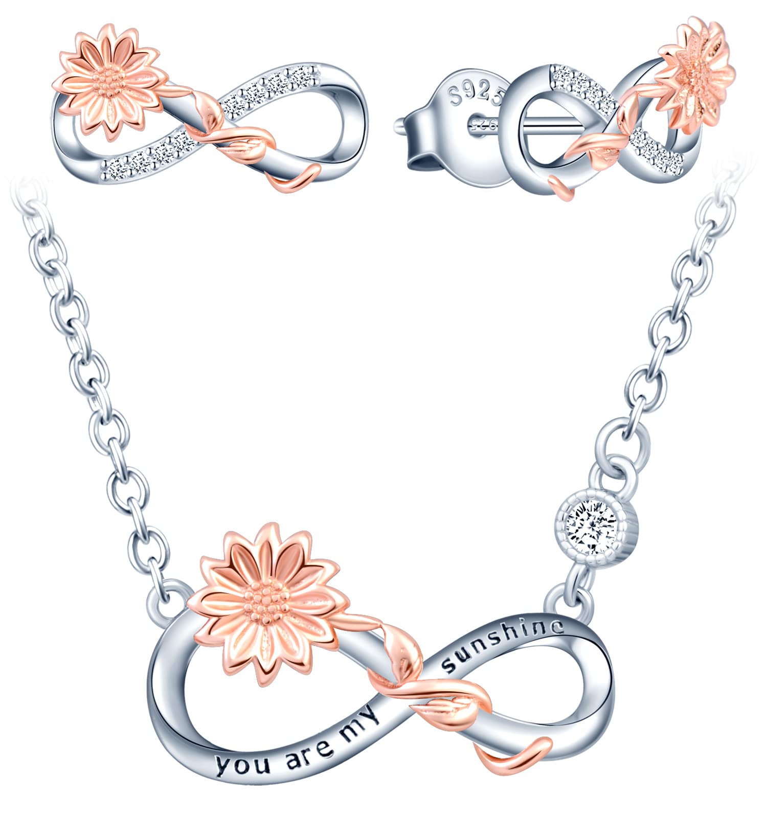 INFINIONLY collana infinito fiore bicolore argento B-collane