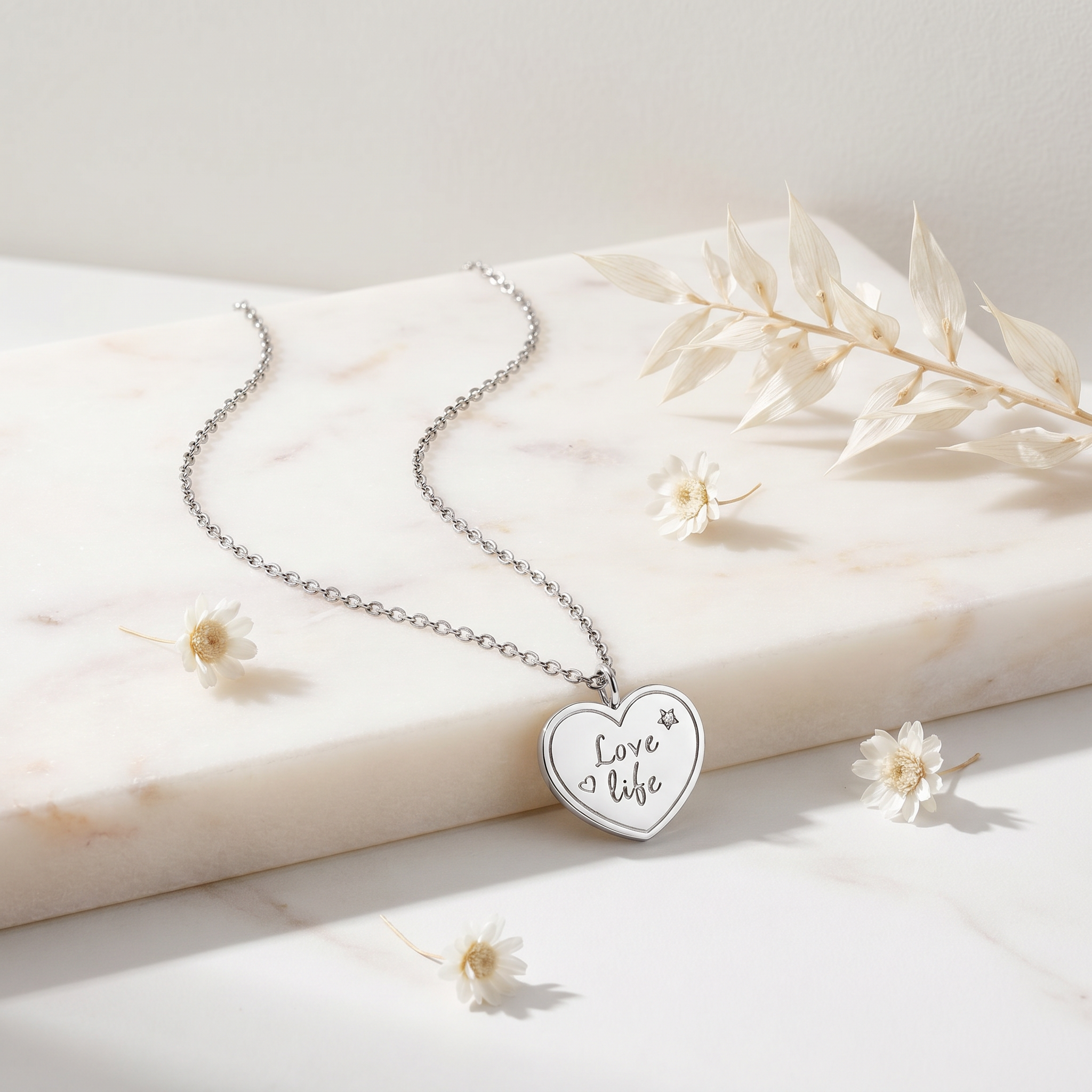 Engelsrufer MySteel Love collana acciaio cuore zirconia con biglietto