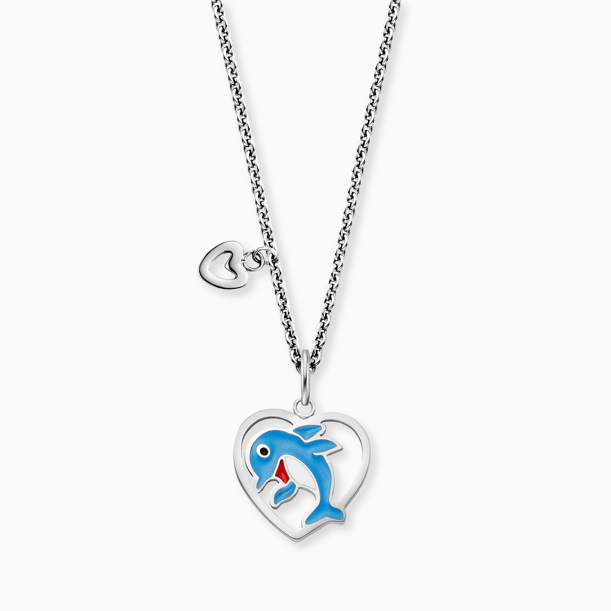 Engelsrufer Kinder collana delfino acciaio smalto blu