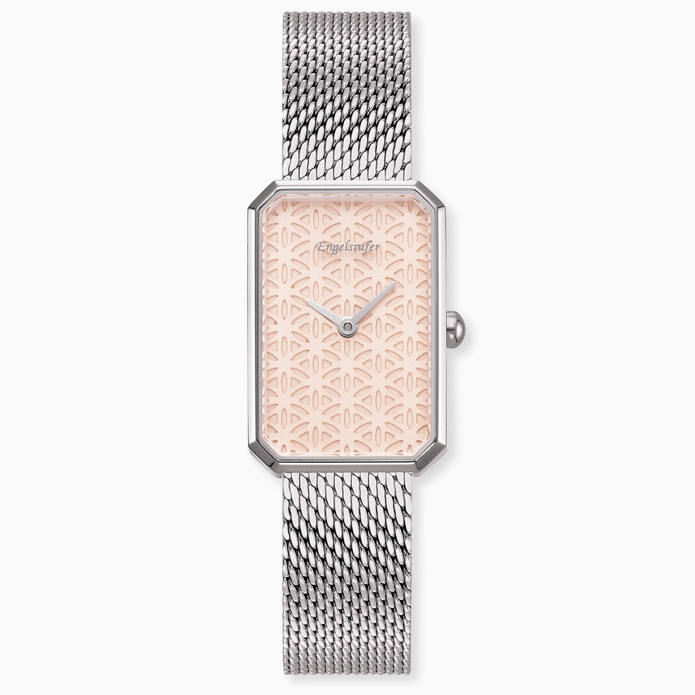 Engelsrufer Uhren Lebensblume Orologio Acciaio bicolore mesh