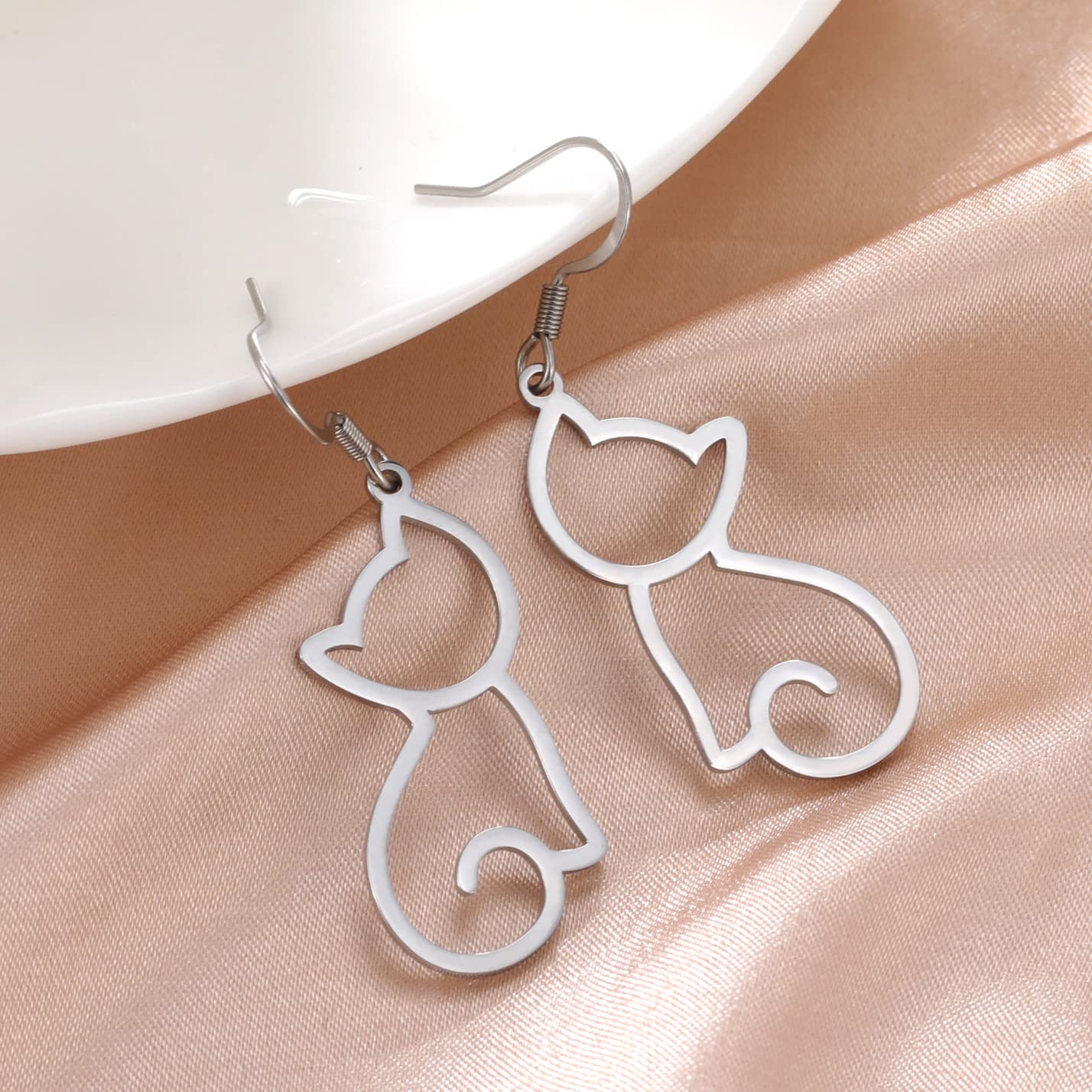 EUEAVAN Earrings orecchini volpe acciaio senza tappi