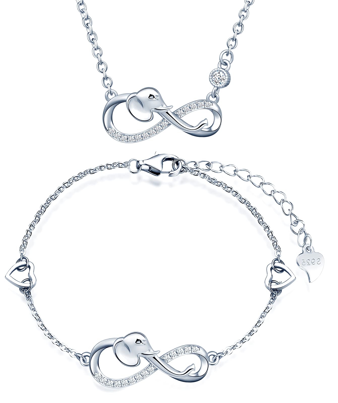 INFINIONLY parure argento 925 infinito elefante colore C