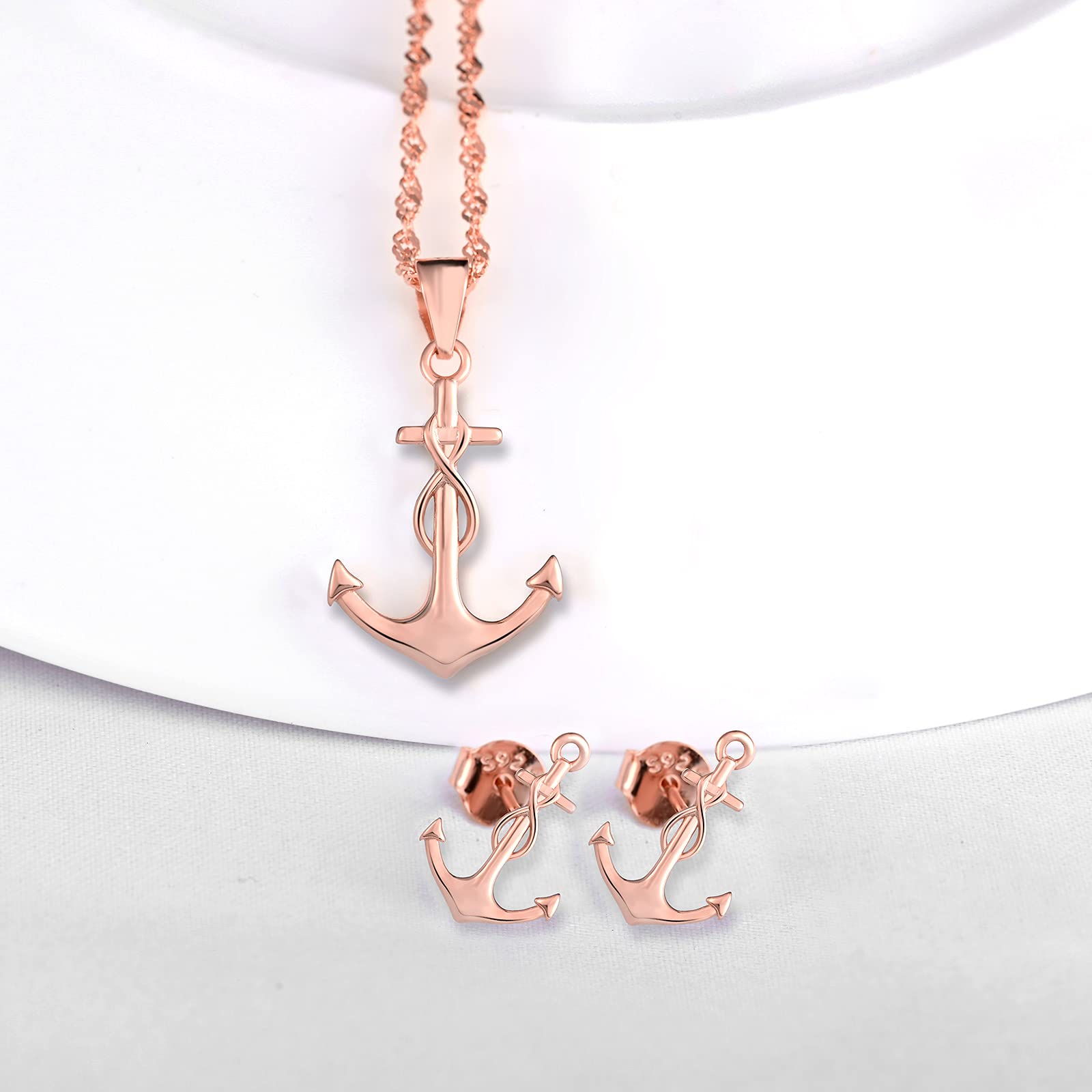 INFINIONLY Fashion D-Sets Parure Gioielli Oro Rosa Infinito