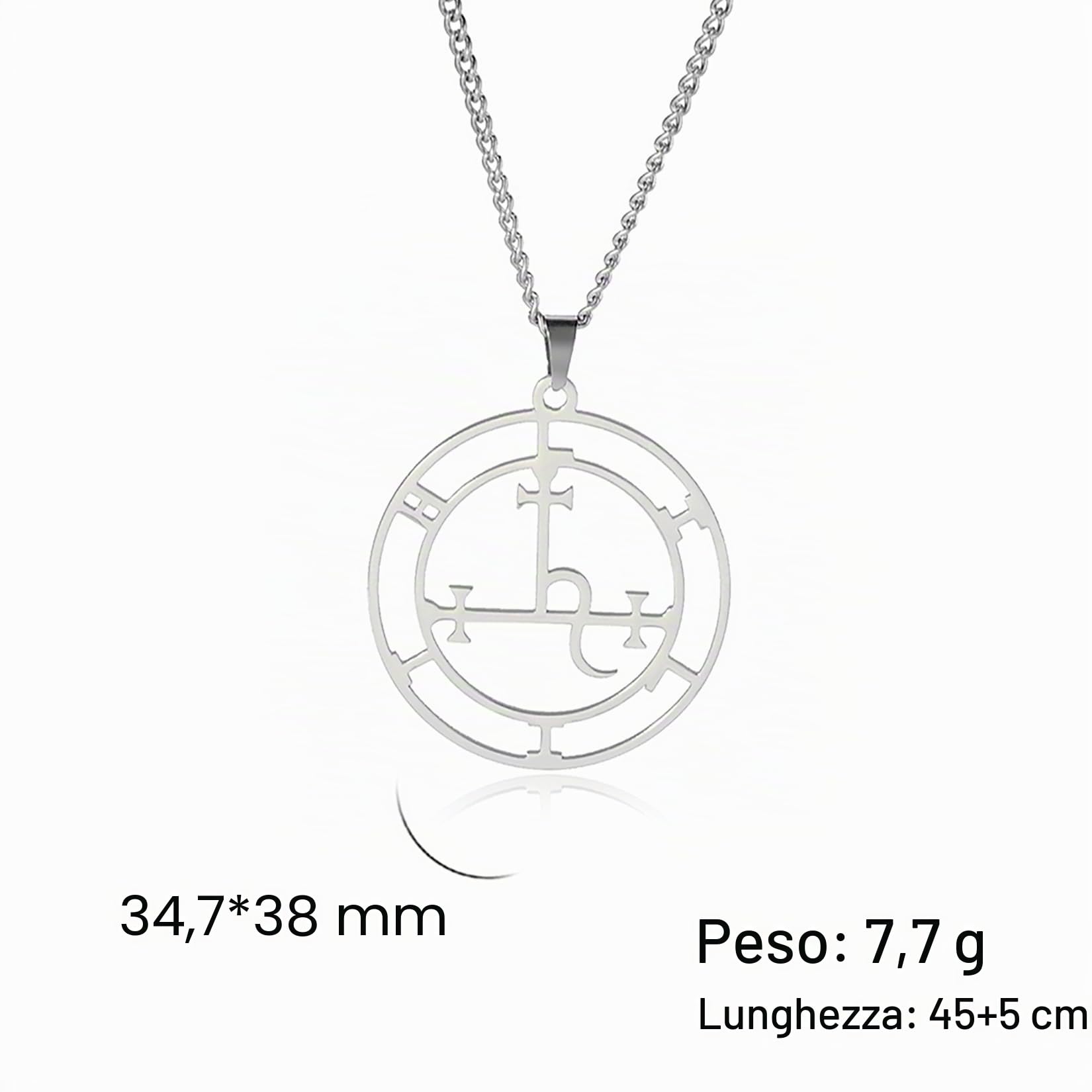 EUEAVAN Lilith Collana Gotica Argento Acciaio Sigillo Dea