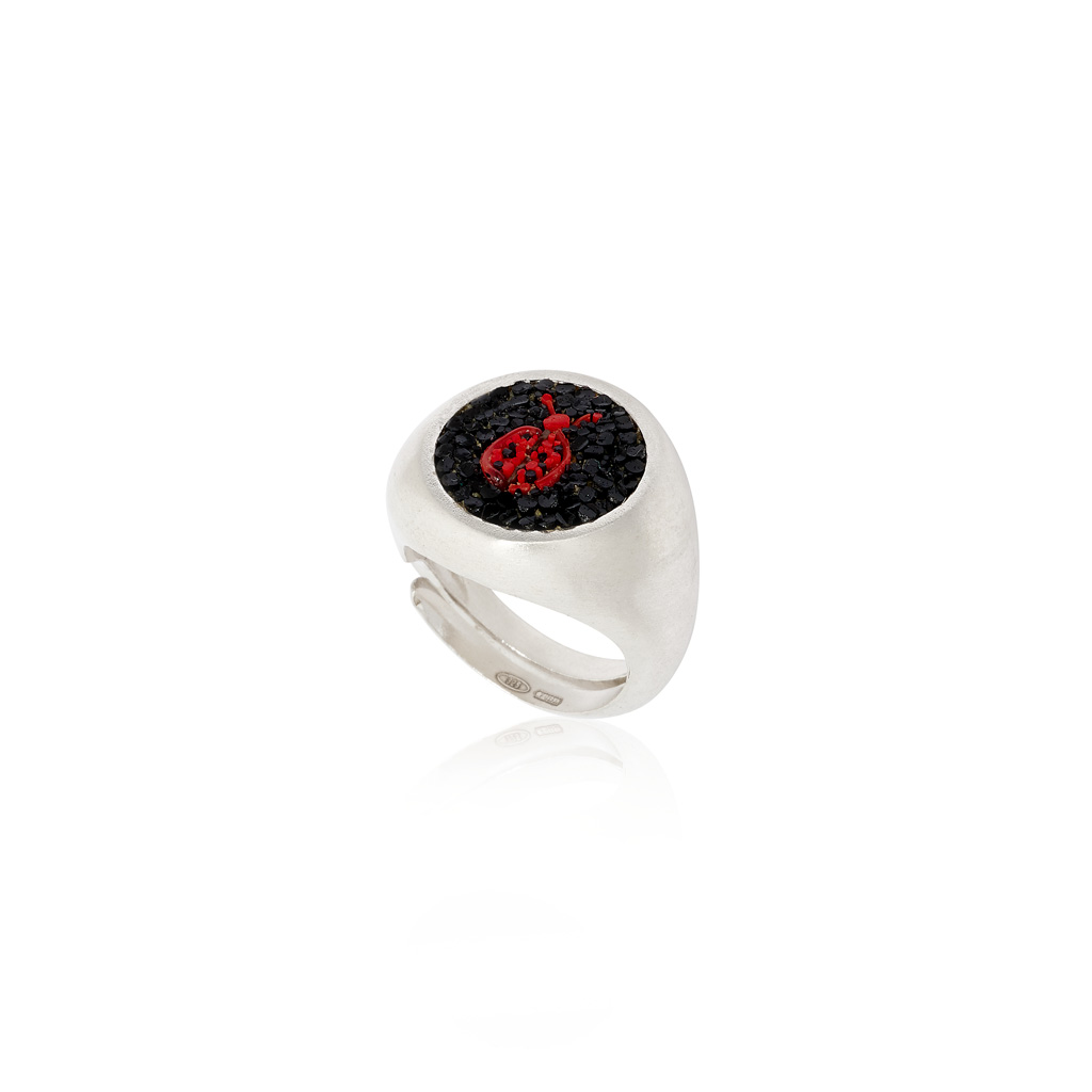 Le Sibille Coccinella Ring argento 925 regolabile