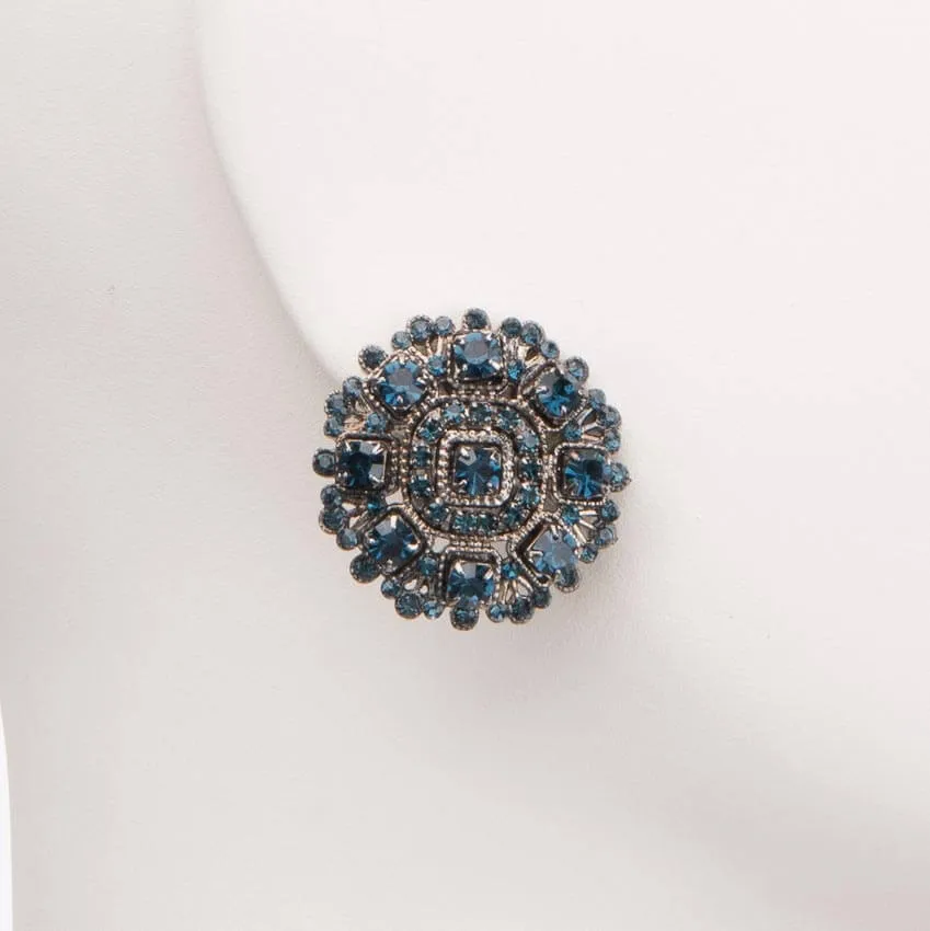 Chic Ad Hoc Orecchini clip cristalli blu