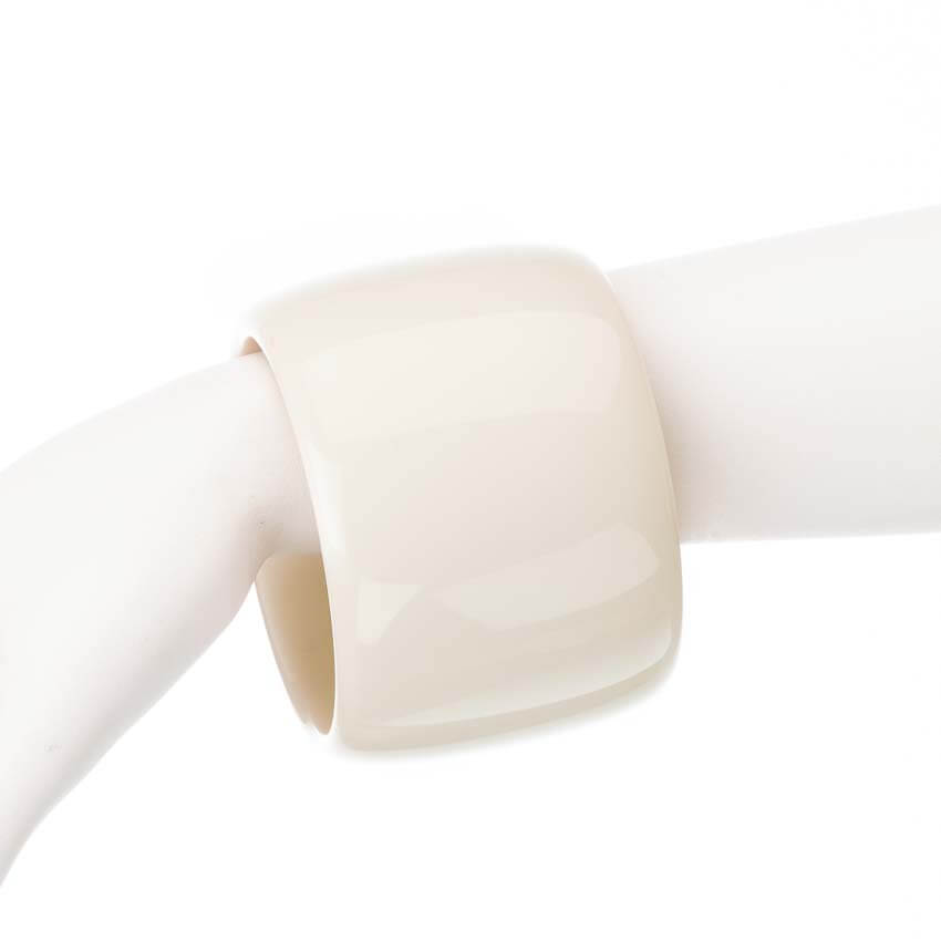 Chic Ad Hoc Bracciale Bangle Rigido Resina Avorio