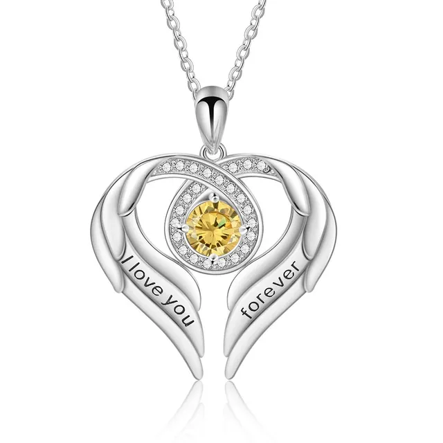 Jessemade Gioielli collana ala argento 925 love forever