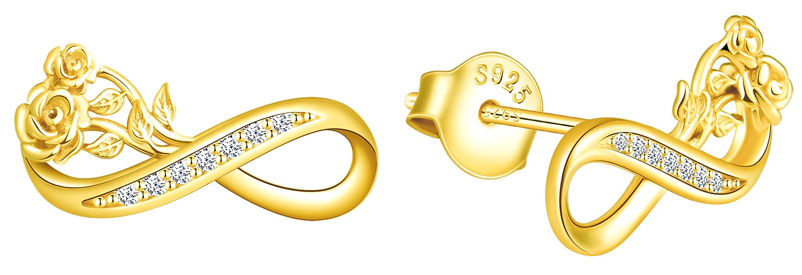 INFINIONLY Collana Infinito Rosa Collana Oro Variante C Zirconi