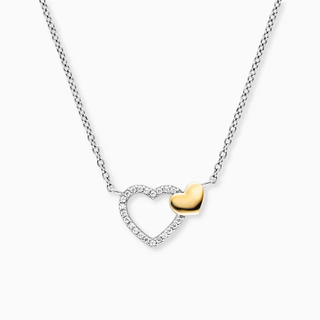 Engelsrufer With Love Collana Argento 925 Cuori Zirconia Bicolor