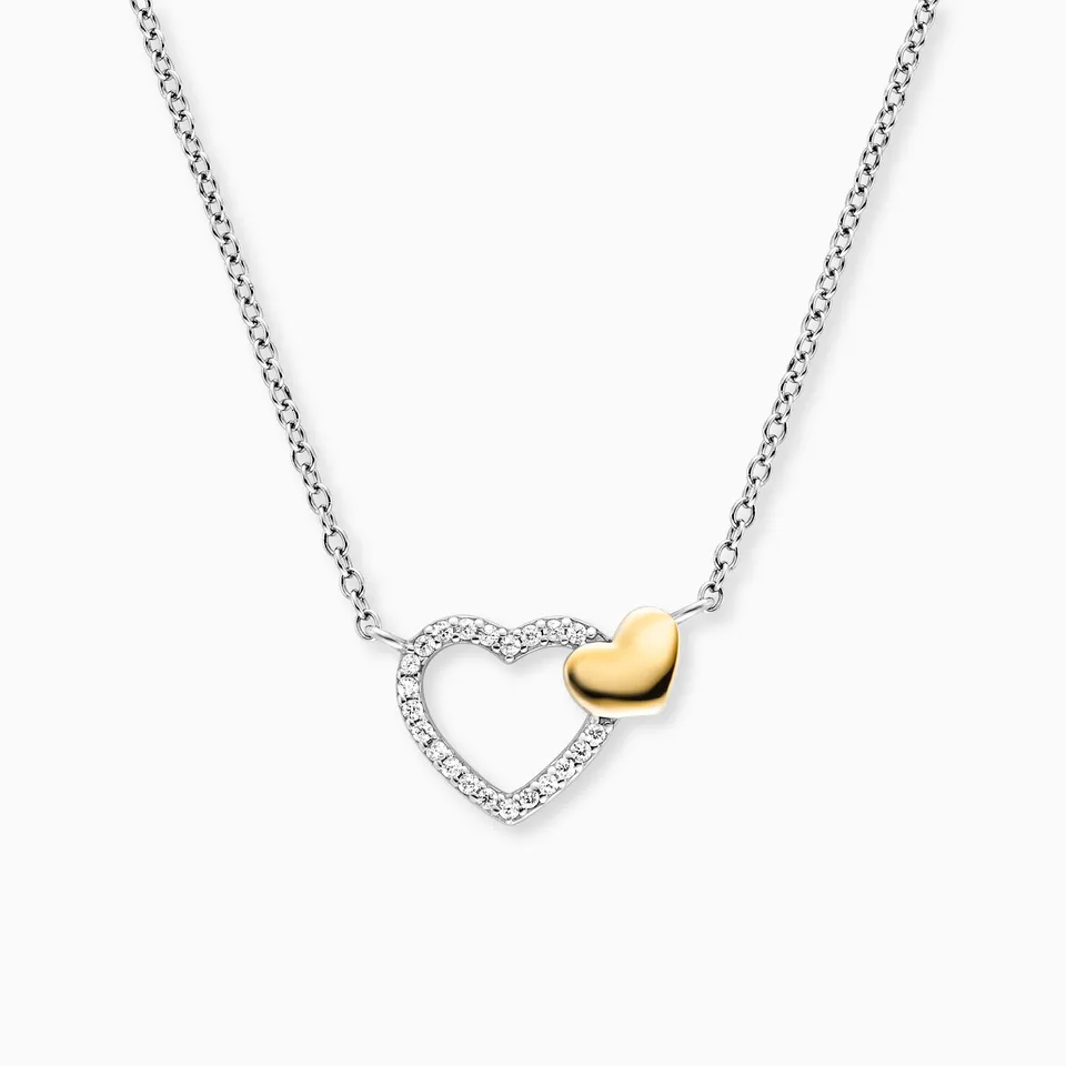 Engelsrufer With Love Collana Argento 925 Cuori Zirconia Bicolor