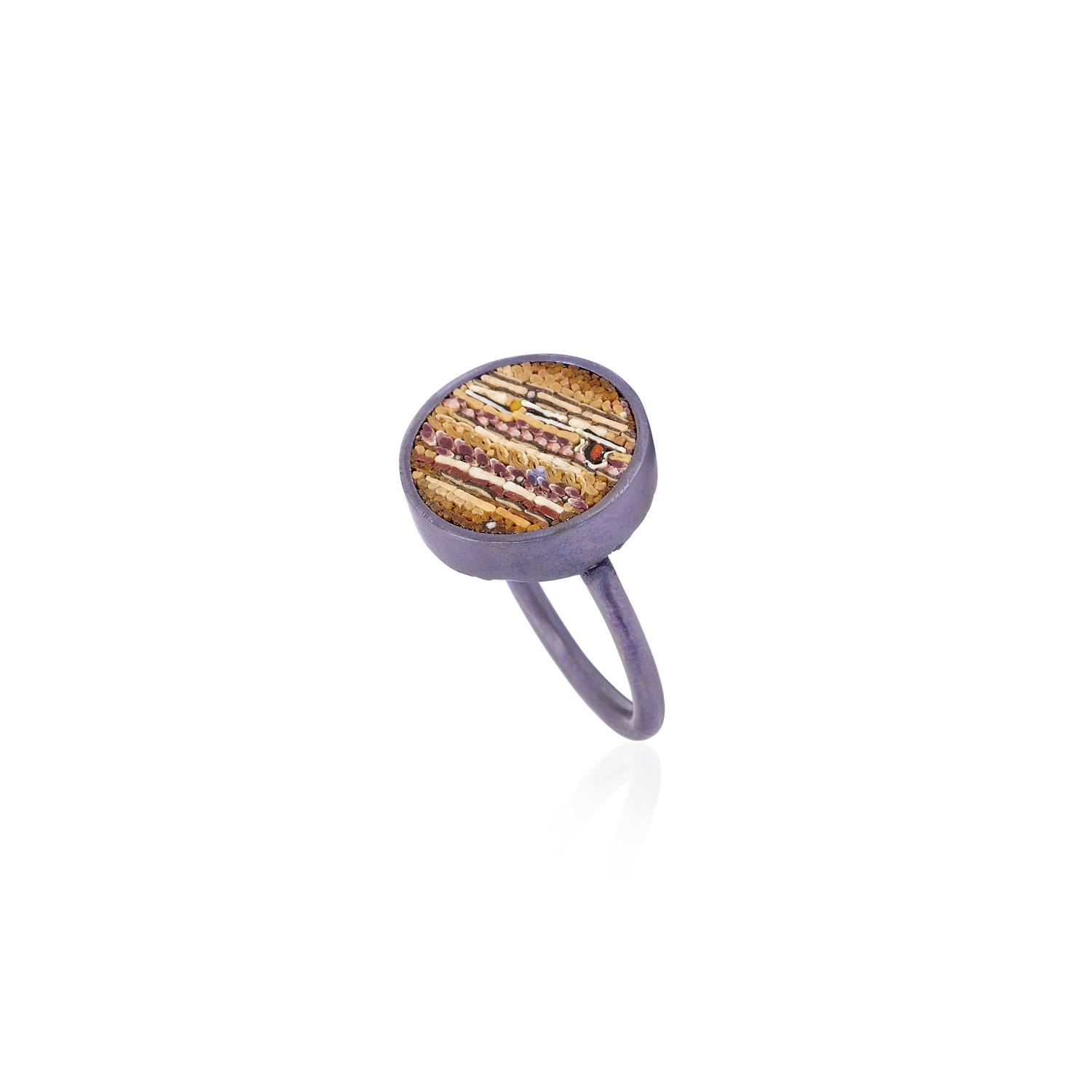 Le Sibille Giove Anello Viola anello titanio mosaico romano