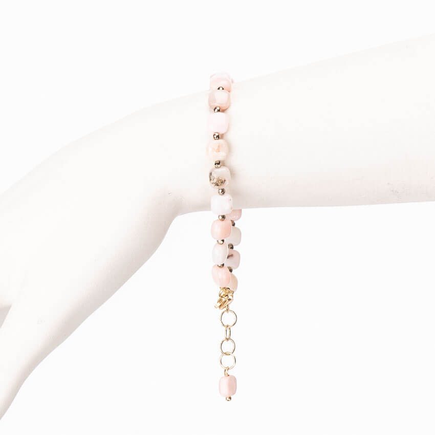 Chic Ad Hoc Bracciale Opale Rosa Ematite Argento