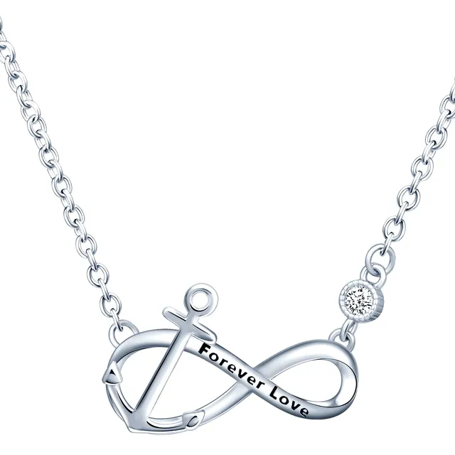 INFINIONLY Collana Infinito Ancora Argento Variante C Collana