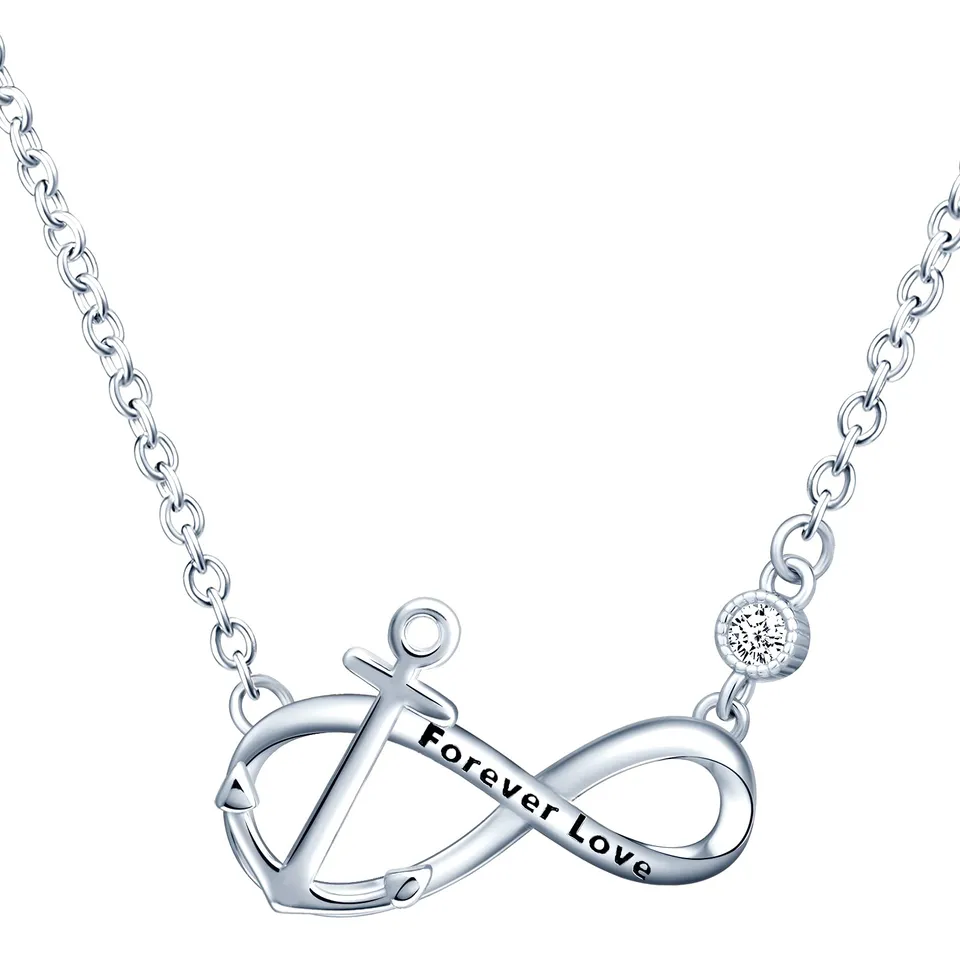 INFINIONLY Collana Infinito Ancora Argento Variante C Collana