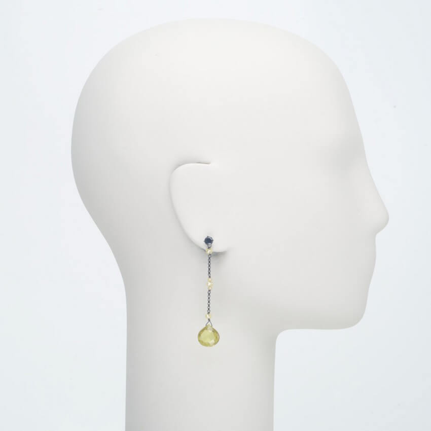 Chic Ad Hoc Orecchino a perno nero giallo canary