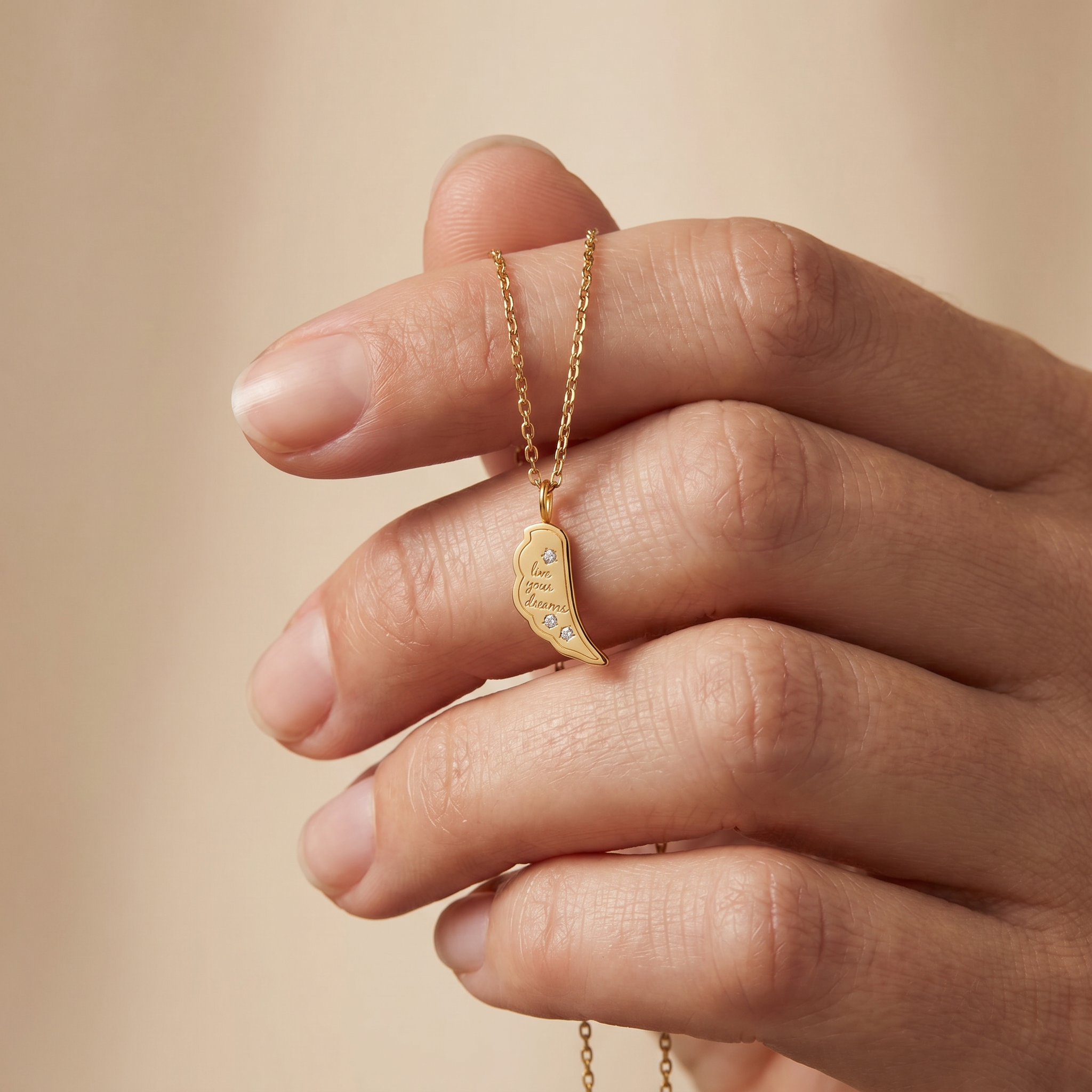 MySteel by Engelsrufer Live Your Dream collana oro ala