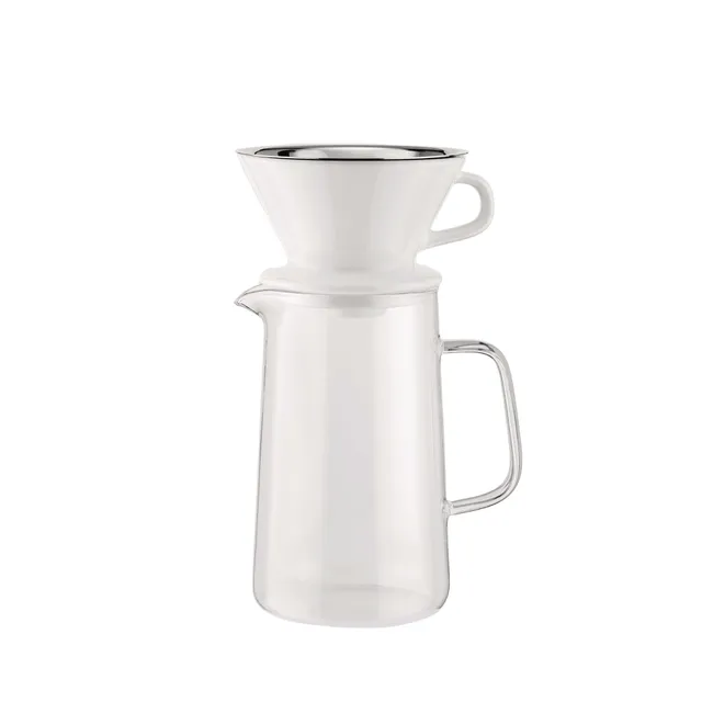 Alessi Slow Coffee KT01S1 Set Filtro Acciaio Vetro Porcellana