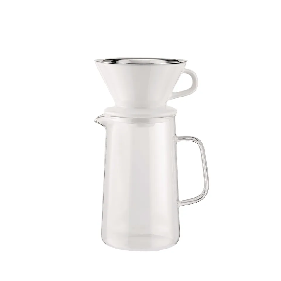 Alessi Slow Coffee KT01S1 Set Filtro Acciaio Vetro Porcellana