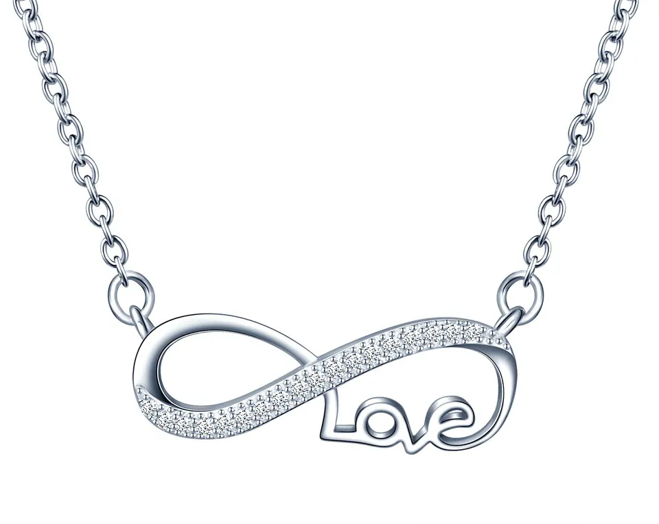 Infinionly Fashion parure collana bracciale love silver 925