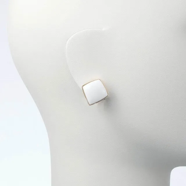 Chic Ad Hoc Orecchini clip oro smalto bianco