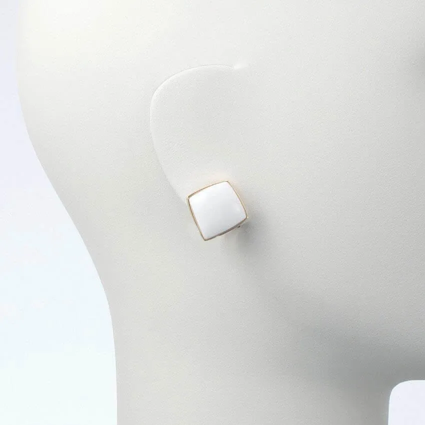 Chic Ad Hoc Orecchini clip oro smalto bianco