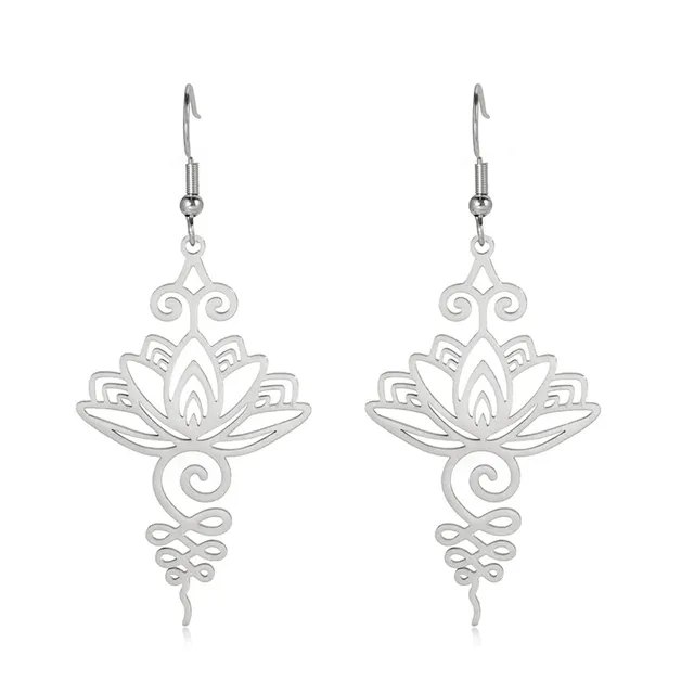 EUEAVAN Earrings orecchini pendenti loto yoga argento