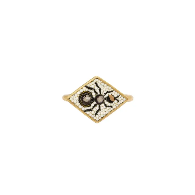 Le Sibille Ant Anello oro giallo 18 kt mosaico romano