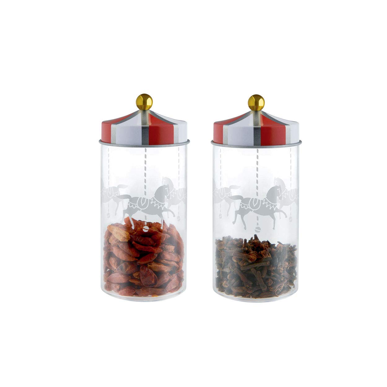Alessi Circus barattolo spezie vetro multicolore 50 cl