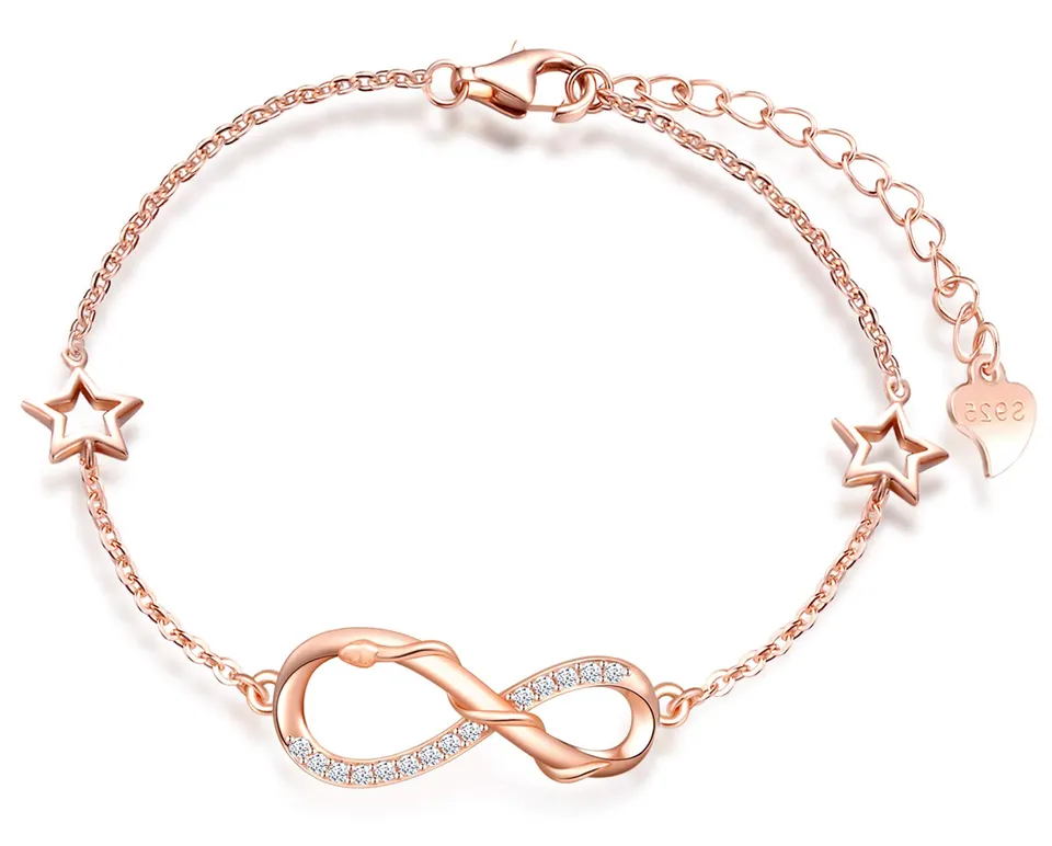 INFINIONLY Fashion Bracelets Bracciale Infinito C Stella Argento 925