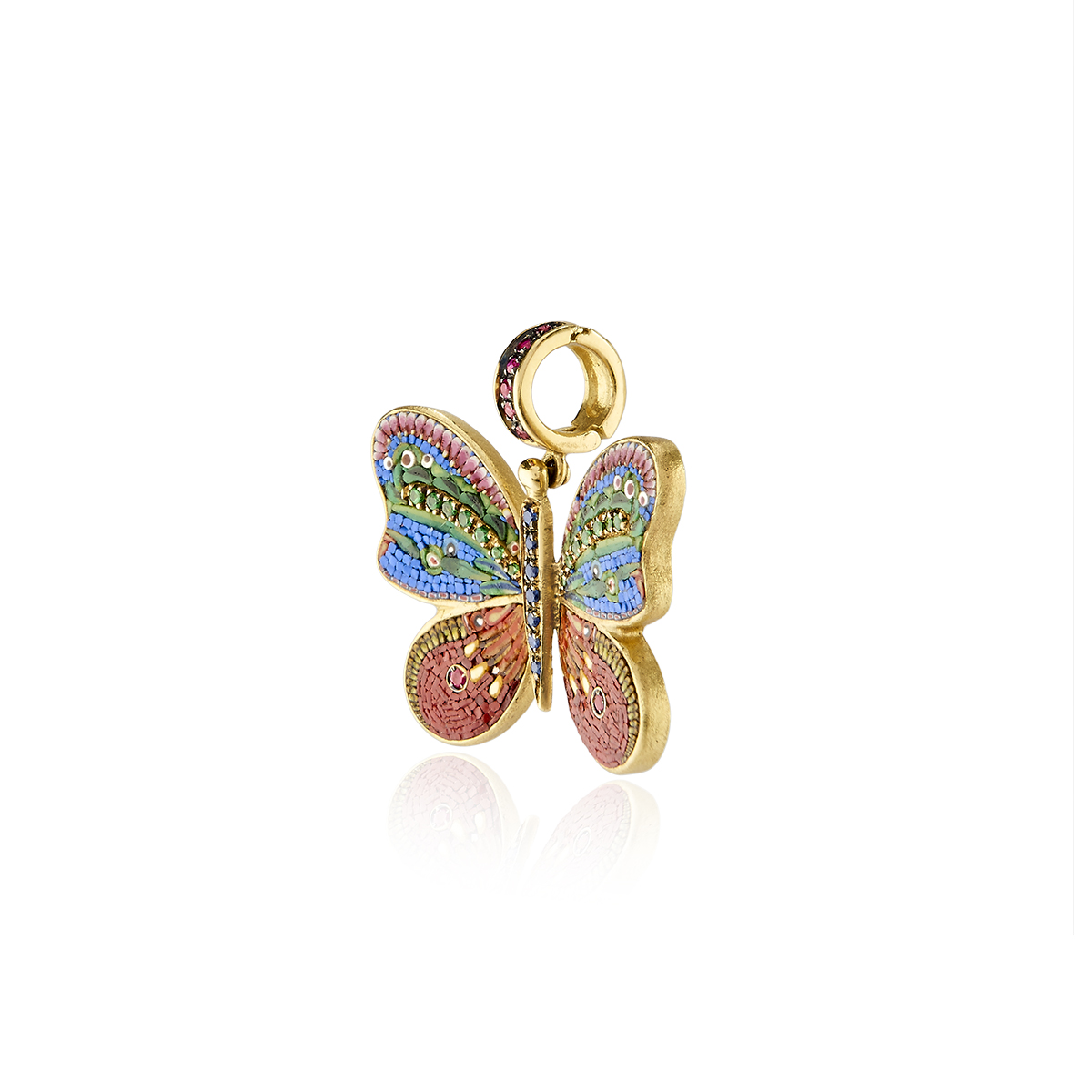 Le Sibille Mariposa Big Pendant farfalla oro zaffiri