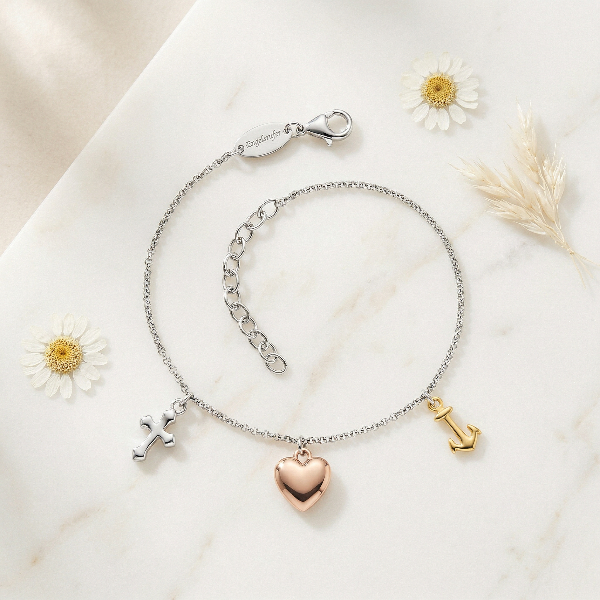 Engelsrufer bracciale argento 925 fede amore tricolore