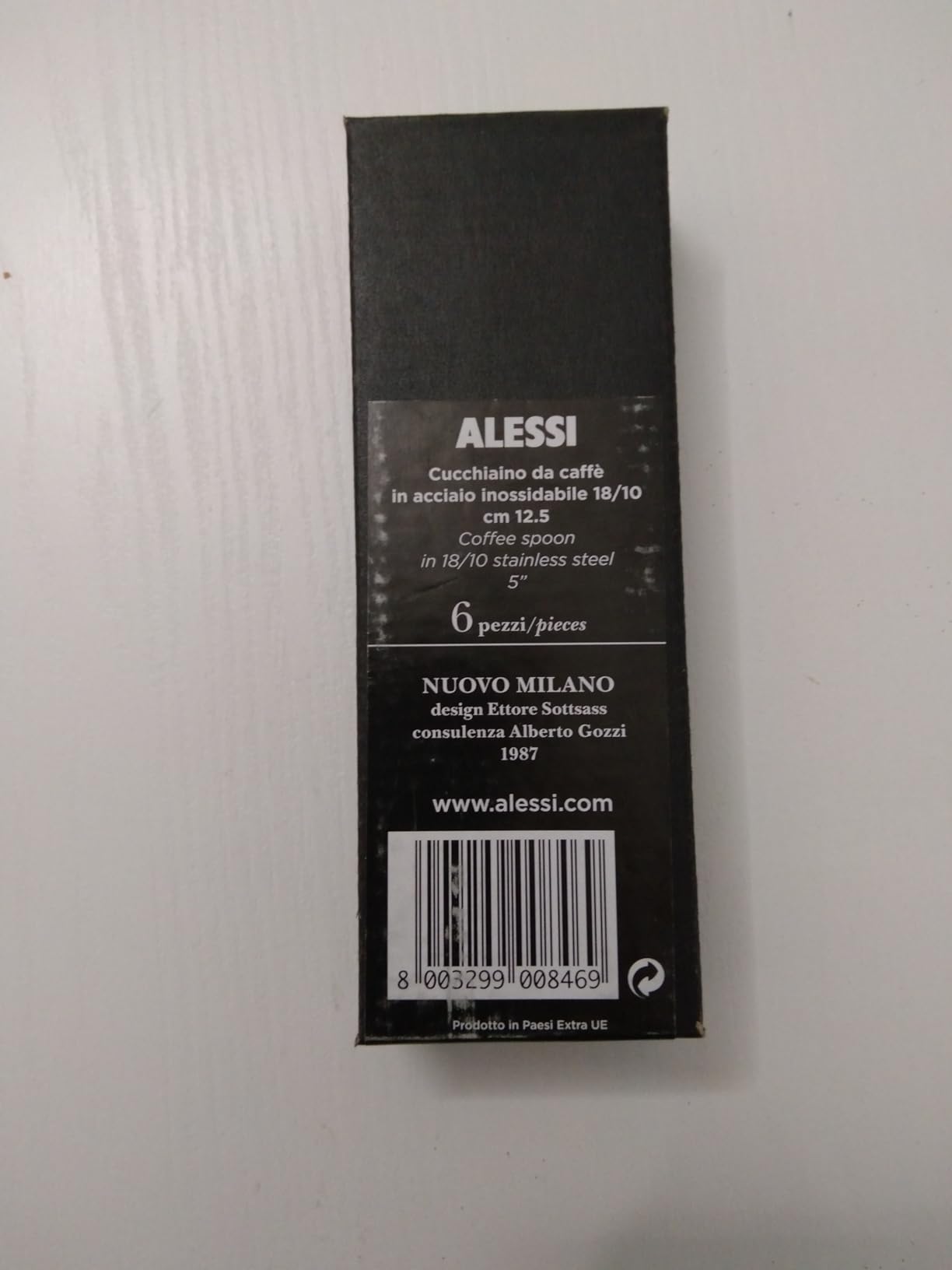 Alessi Nuovo Milano 5180/8 cucchiaini caffè acciaio lucido set 6