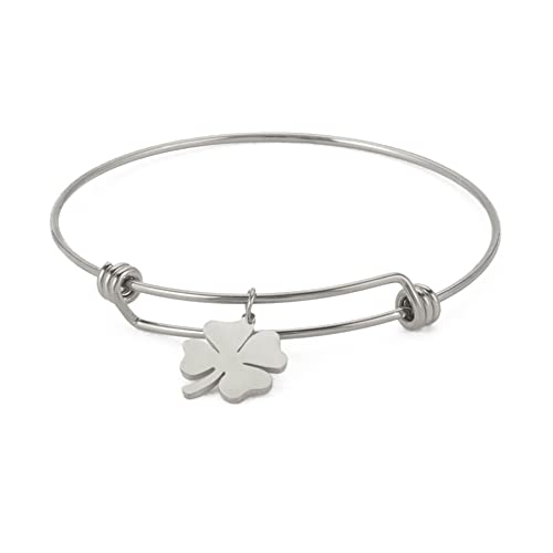 EUEAVAN Bracelets Bracciale Trifoglio Acciaio Espandibile