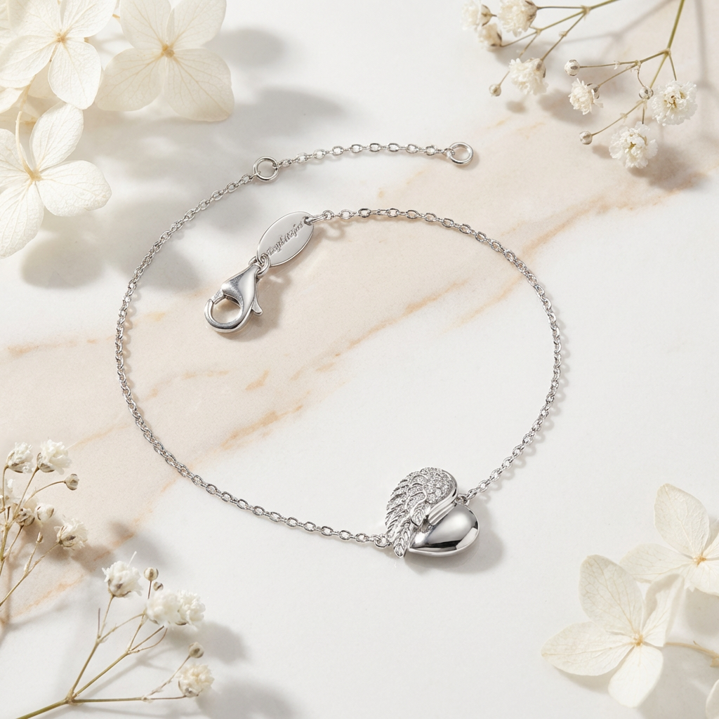 Engelsrufer Herzflügel Bracciale argento 925 oro zirconi