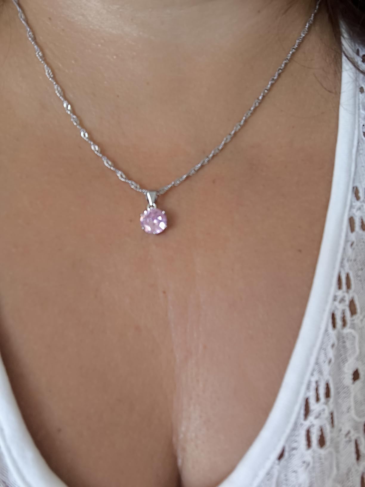 Infinionly Fashion collana argento 925 viola chiaro 45 cm