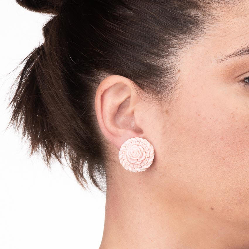 Chic Ad Hoc Orecchini a clip rosa peau d'ange