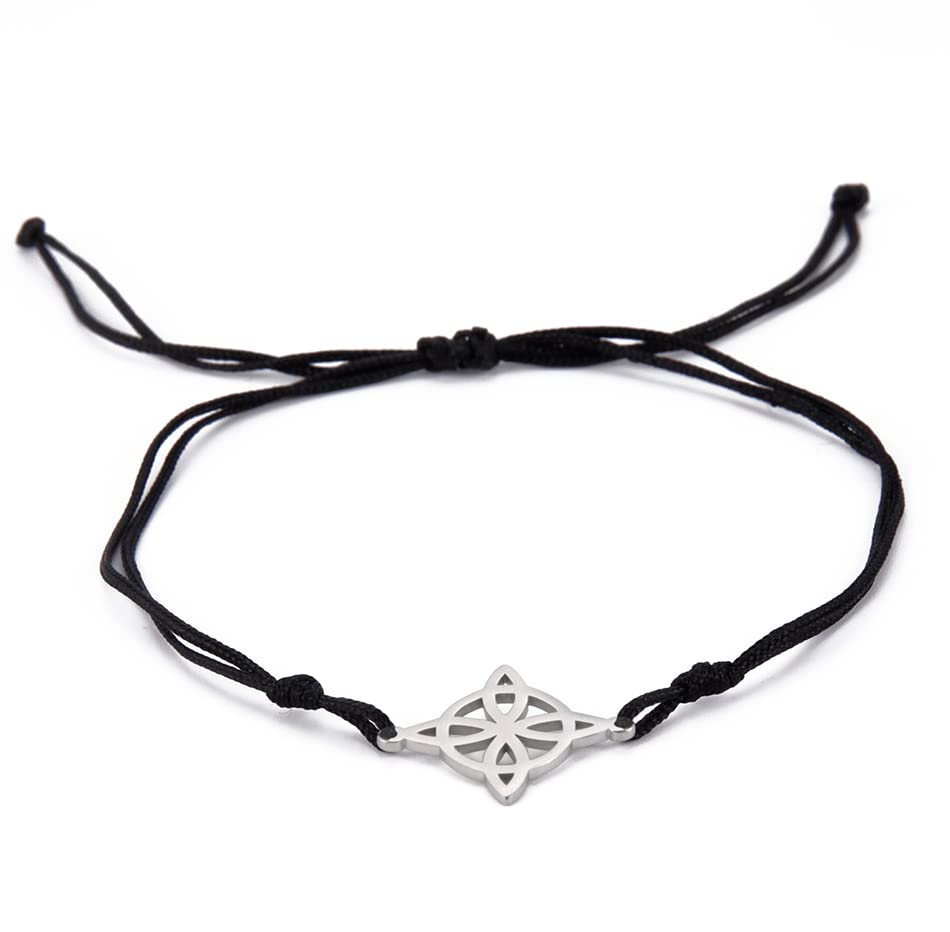 EUEAVAN bracciale nodo celtico filo cerato amuleto