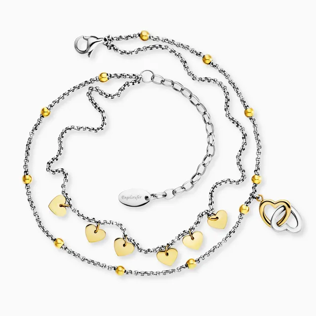 Engelsrufer Cavigliera Acciaio Cuori Bicolor Ali