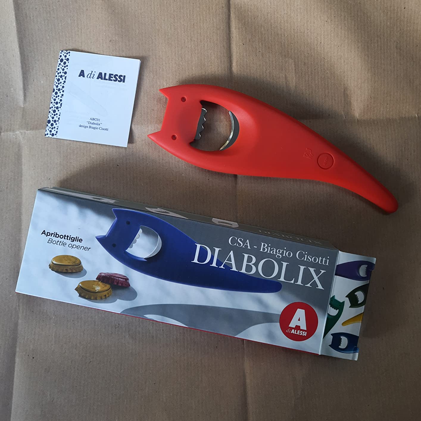 Alessi Diabolix ABC01 B Apribottiglie Antracite 18 cm