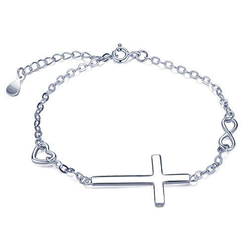 Infinionly Infinity bracciale argento 925 cuore regolabile