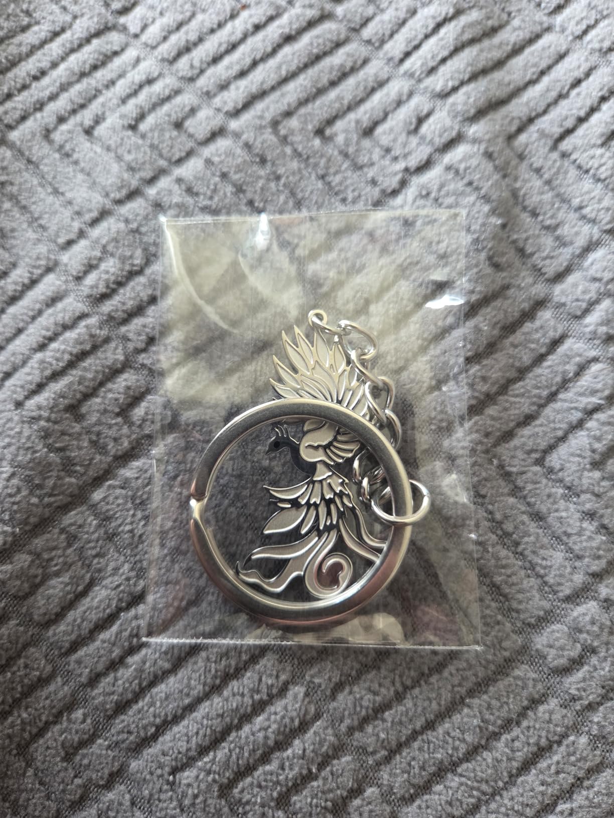 EUEAVAN Keyrings Portachiavi Fenice Argento Uccello Fuoco