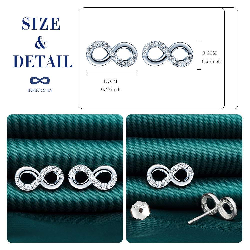 Infinionly Orecchini Infinito Argento 925 Zirconi Donna